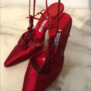 Manolo Blahnik Tie Up Heels
